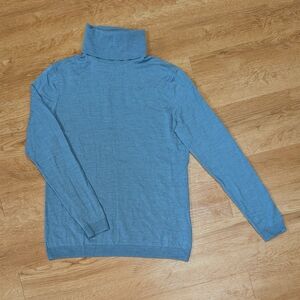 Brooks Brothers Blue Merino Wool Turtleneck Sweater Women's Medium